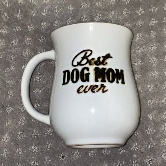 Spectrum Designz Best Dog Mom Ever Mug 16 oz Gift Light Gray Metallic Engraved - Picture 4 of 5